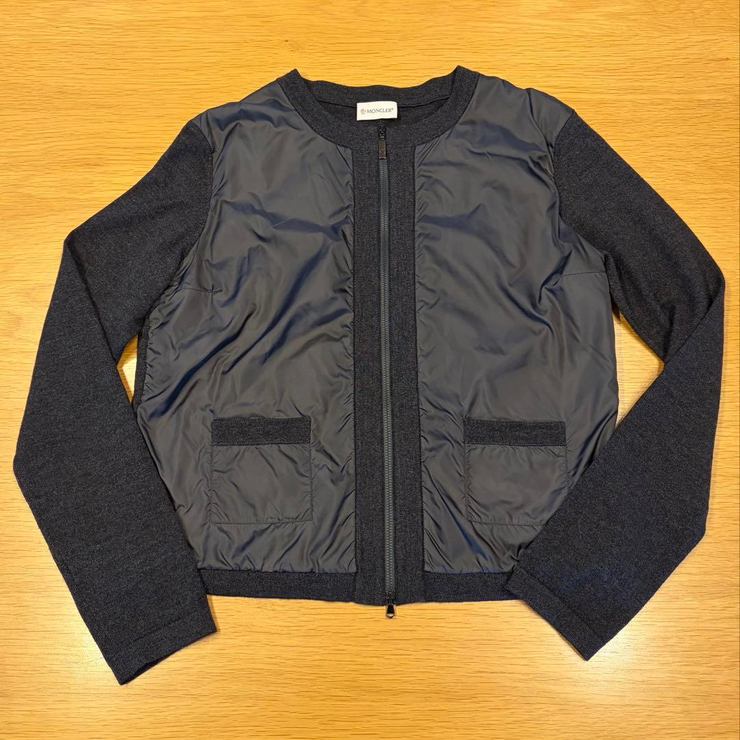 MONCLER ダークグレー カーディガン Lサイズ 中古・古着通販】MONCLER (モンクレール) CARDIGAN/ダウンカーディガン