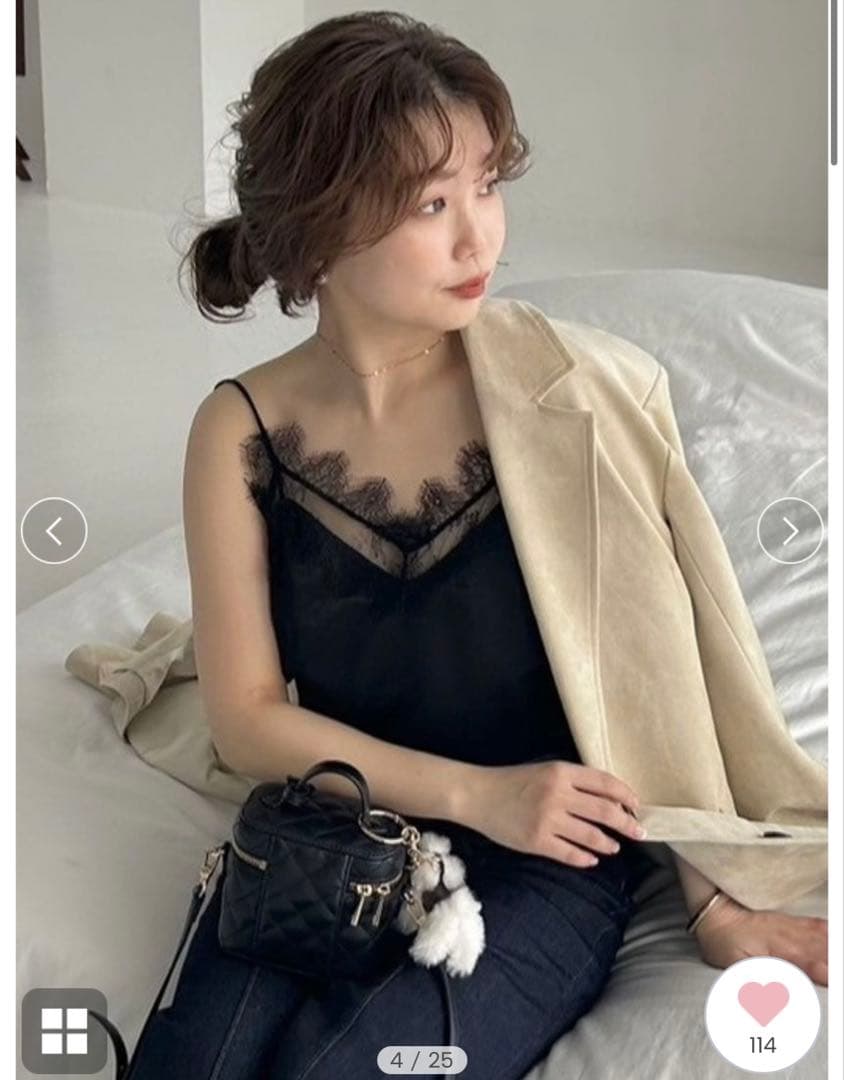 FRAY I.D レーストリムサテンスリップキャミソール レーストリムサテンスリップキャミソール(ブラウス)｜トップス｜FRAY