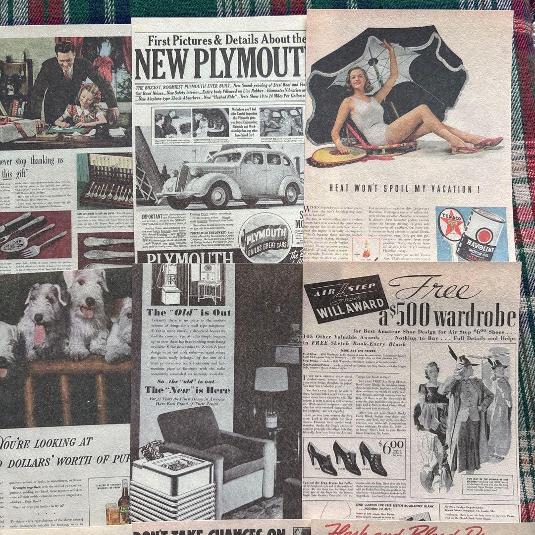 コラージュ レトロ ペーパー20枚セット まとめ 素材 日記 紙もの