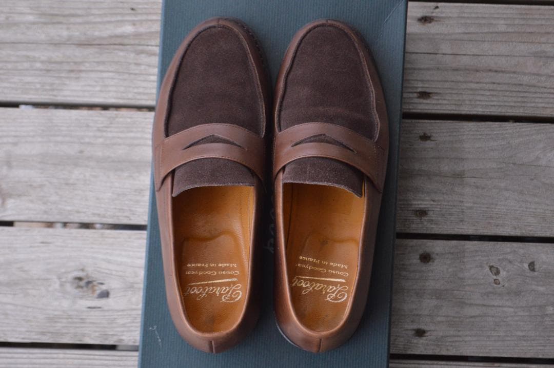 美品 PARABOOT DAX UK5 ダークブラウン ローファー - メルカリ