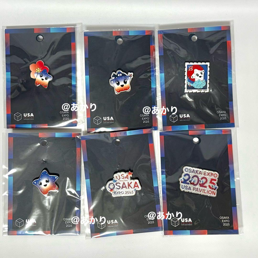 大阪 関西万博 EXPO2025 アメリカ ピンバッジ 6種 スパーク ピンズ