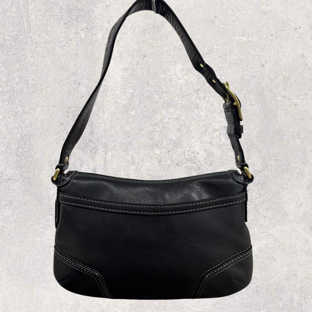 コーチ ソーホー ワンショルダーバッグ レザー 黒 ターンロック 保存袋