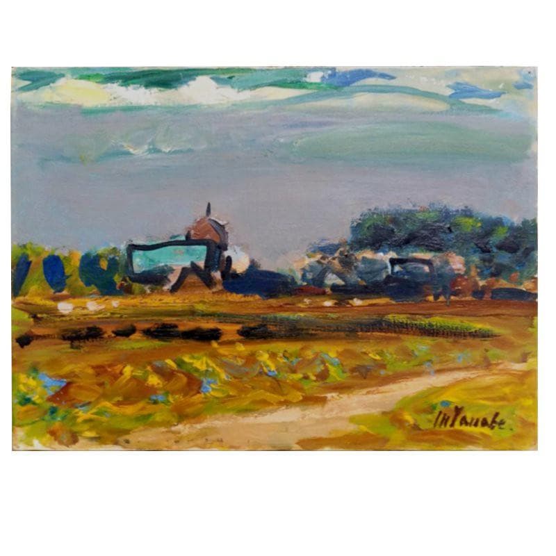 ☆田辺三重松☆「北辺の牧場」油絵 F4号 - メルカリ