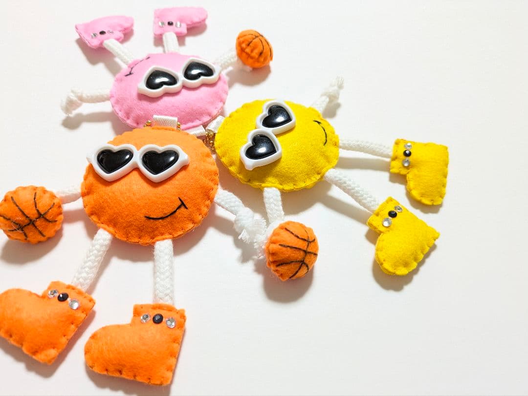 オーダー☆ハンドメイド バスケットボール フェルト お守り 部活お守り