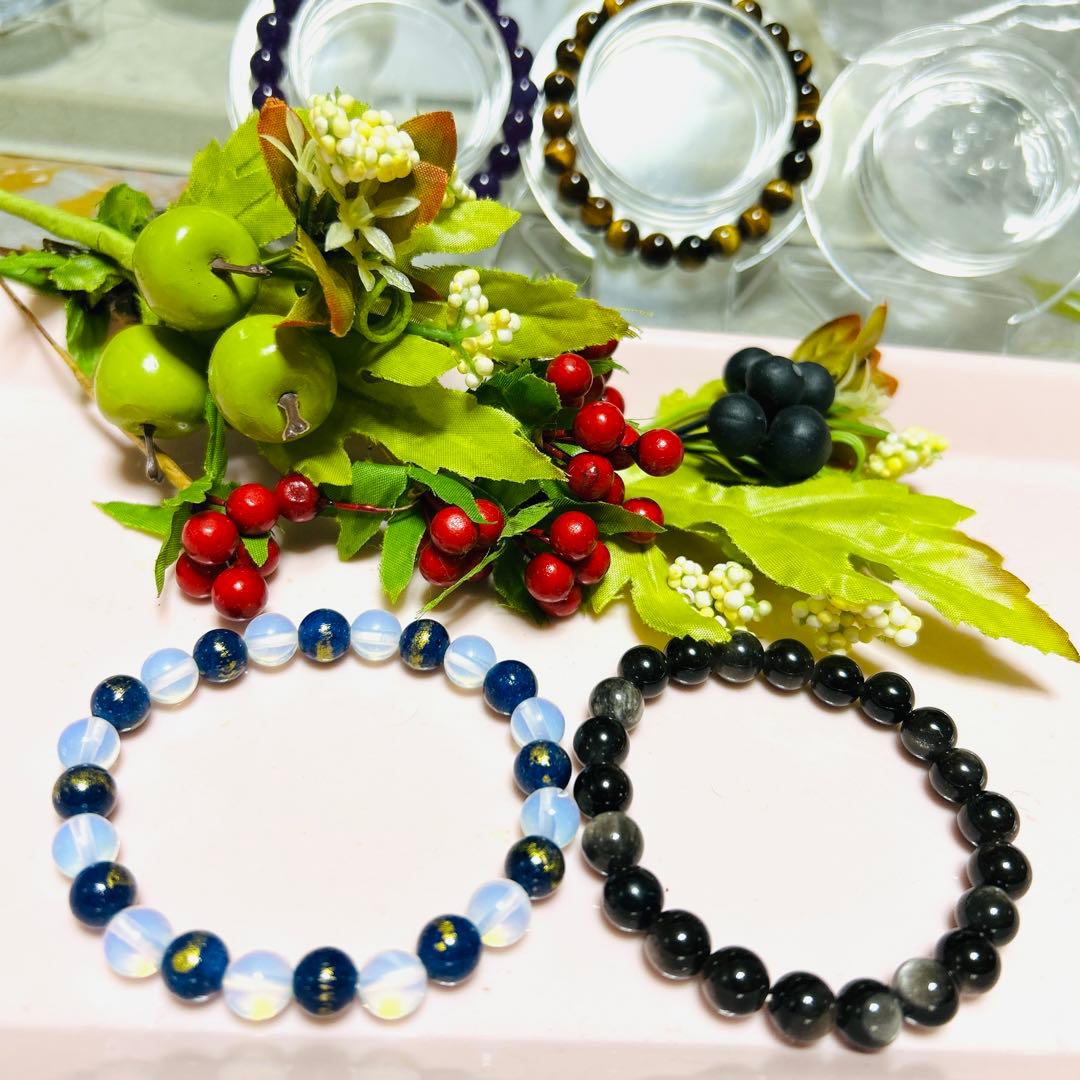 天然石ビーズブレスレットセット - メルカリ