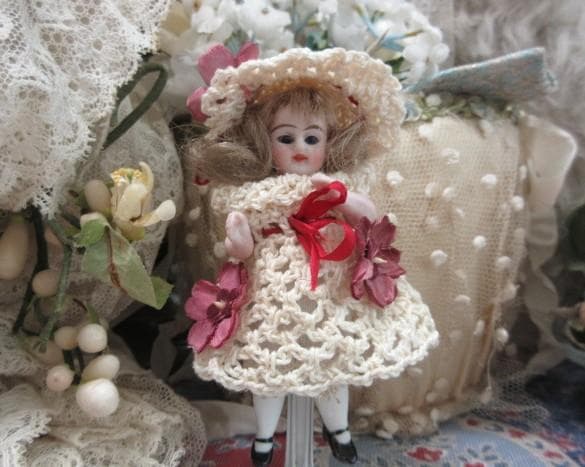 アンティーク　ミニョネット　☆　ビスクドール　ジャーマン ジャーマンアンティークビスクドール ケストナー208ミニョネットの