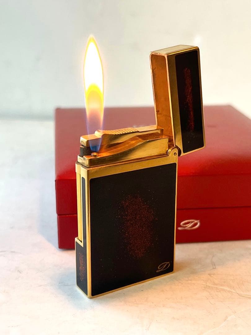 ST. デュポン ガスライター 漆 金ラメ ブラックゴールド ライン2