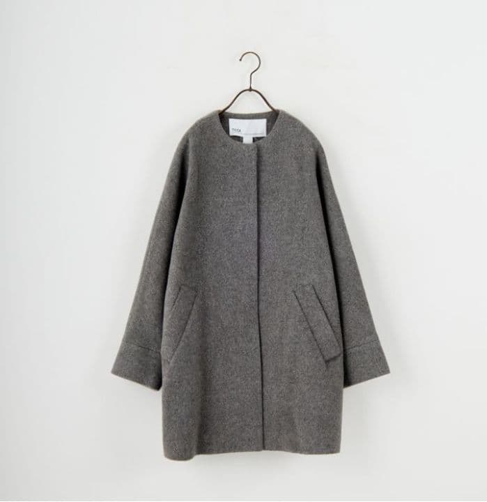 【新品未使用】ティッカ　TICCA　ノーカラーテントコート　グレー スピック＆スパン Spick & Span TICCA / ティッカ ノーカラーテント