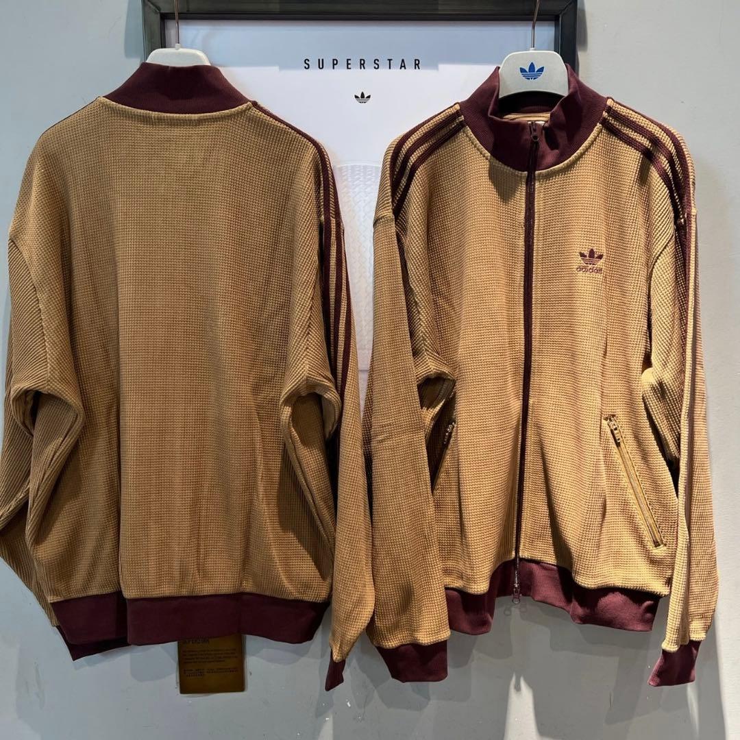 海外限定カラー2XL⭐️adidasワッフルニットトラックトップ ブラウン