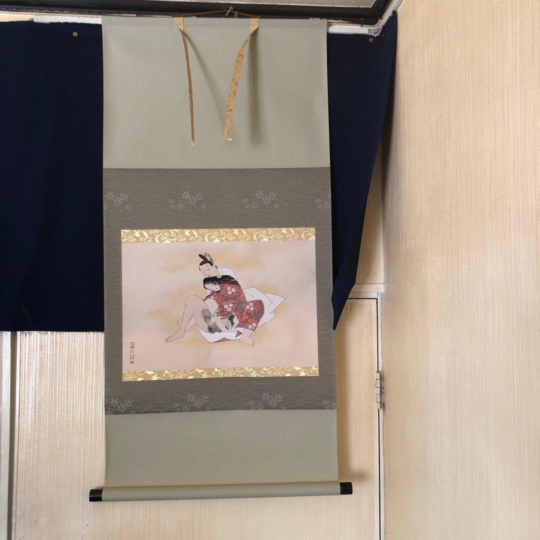 春画　掛け軸　美品 名画複製画掛け軸 春芳 上村松園 – 寿鳳人形の東芸