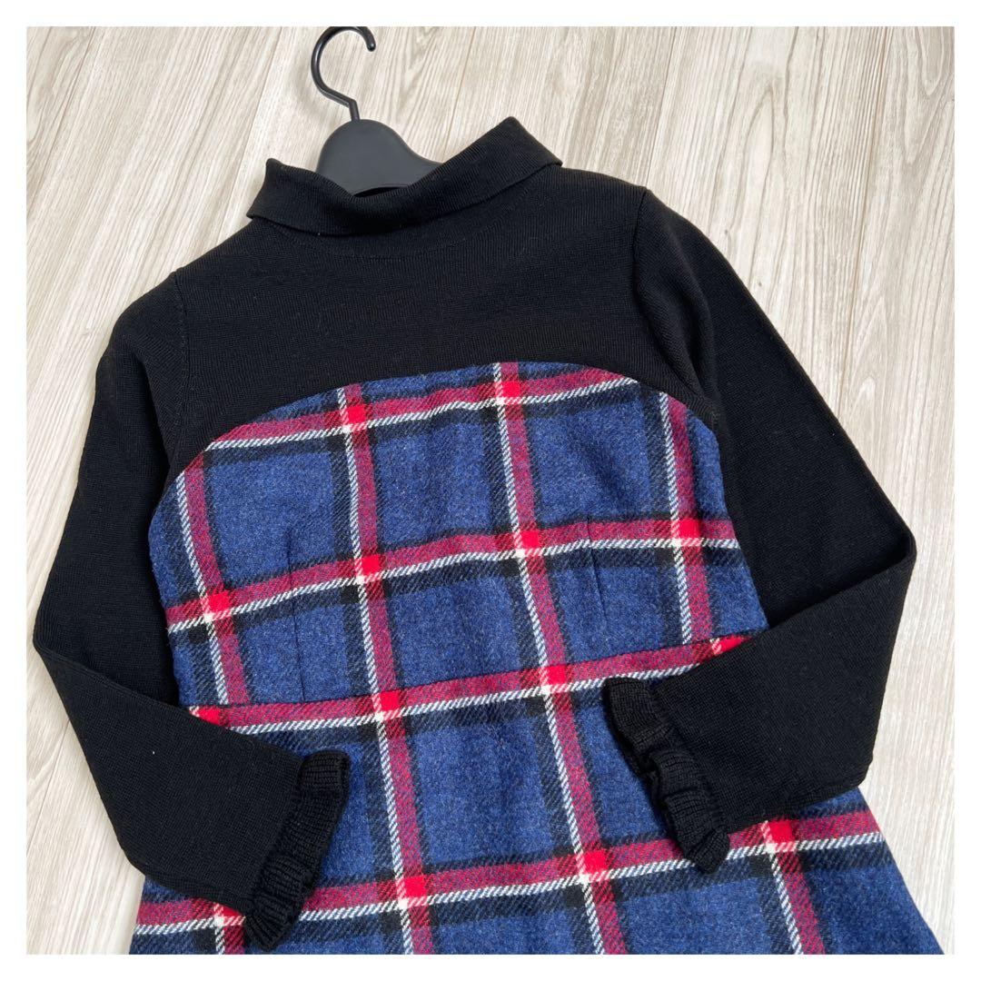 美品】ブルーレーベルクレストブリッジ チェック柄 バックリボン