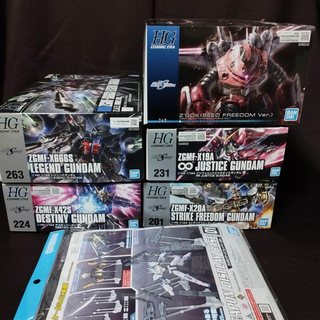 ガンプラ6点【レジェンド/デスティニー/ストフリ/インジャ/ズゴック