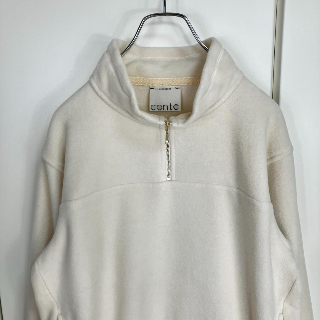 conte フリース ジップ プルオーバー オフホワイト コンテ - メルカリ