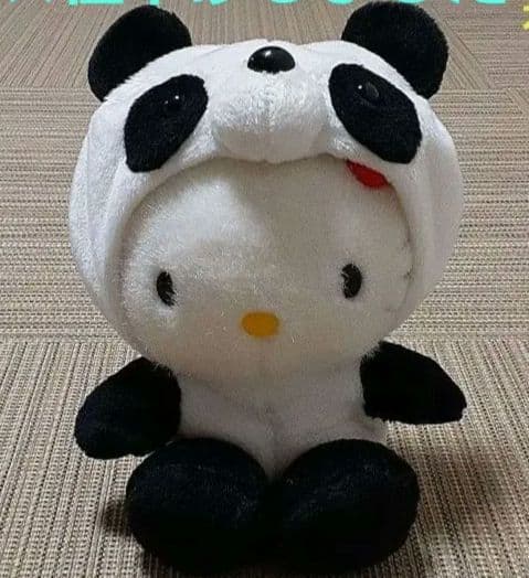 新品 レア ハローキティ 変身着ぐるみ ぬいぐるみ パンダ レトロ 1998