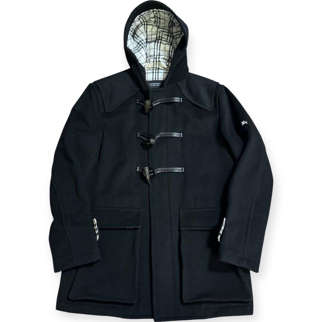 BURBERRY BLACK LABEL ショートダッフルコート ノバチェック 美品 BURBERRY BLACK LABEL ダッフルコート チェック 赤 バーバリー