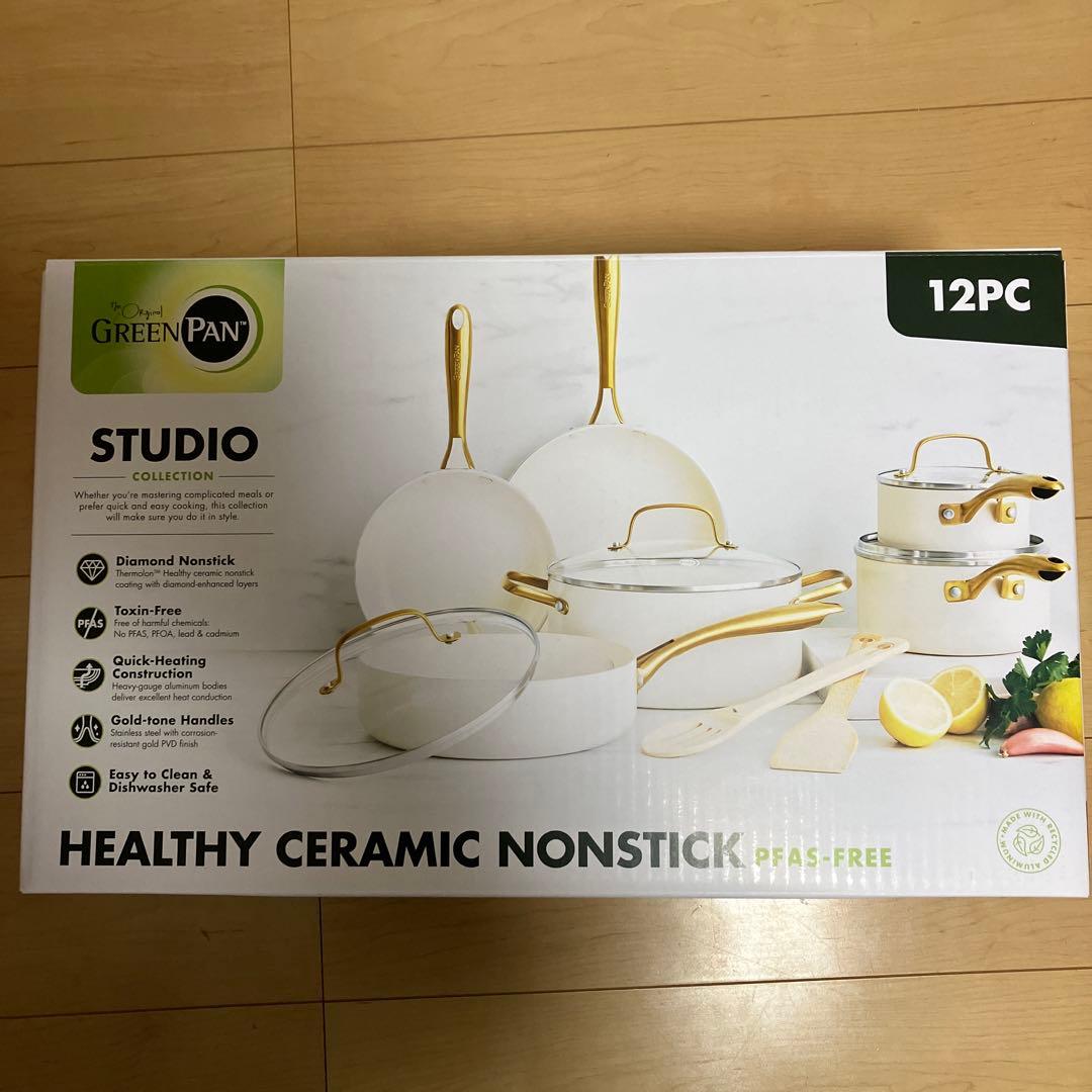 GreenPan調理器具12点セット セラミック製 蓋付き鍋&フライパン GreenPan調理器具12点セット セラミック製 蓋付き鍋&フライパン Amazon