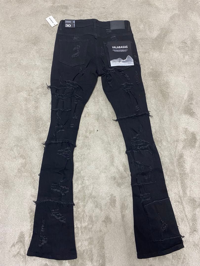 新品未使用valabasasバラバサスクラッシュフレアスキニーデニム 30