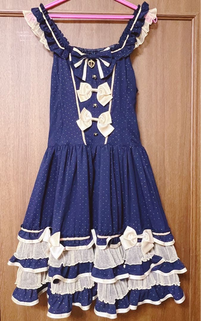 【最終お値下げ】美品　BABY, Twinkle girl ジャンスカ ネイビー