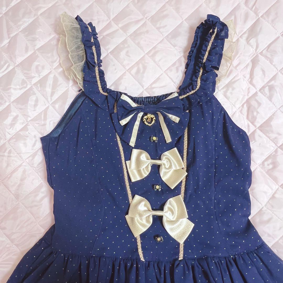 【最終お値下げ】美品　BABY, Twinkle girl ジャンスカ ネイビー