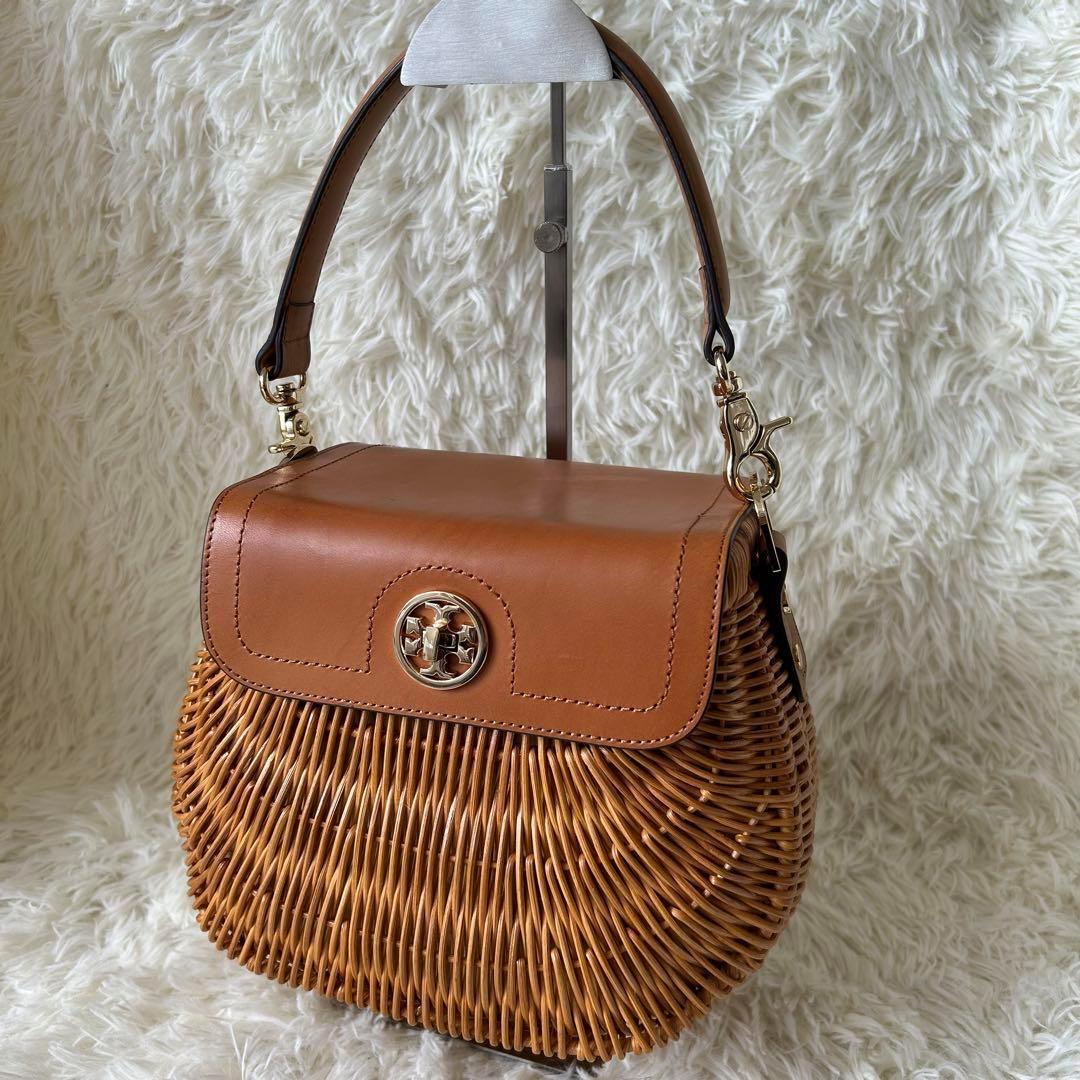 トリーバーチ かごバッグ ハンドバッグ バッグ　ナチュラルラタン 楽天市場】トリーバーチ バッグ かごバッグ 斜めがけ ショルダー 籠