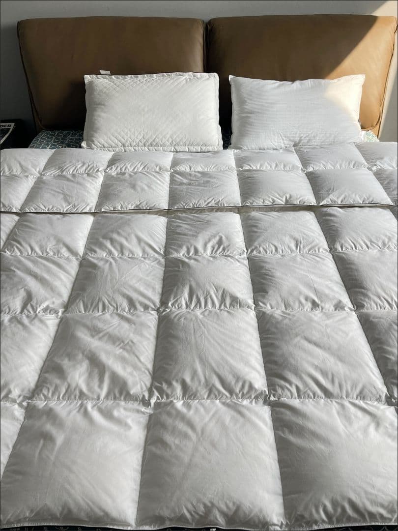 ホワイトキルティングポーランド產甲州羽毛掛け布団 シングルサイズ150×200 完全立体キルト】選べる3色 羽毛掛けふとん 本掛け布団 （シングル