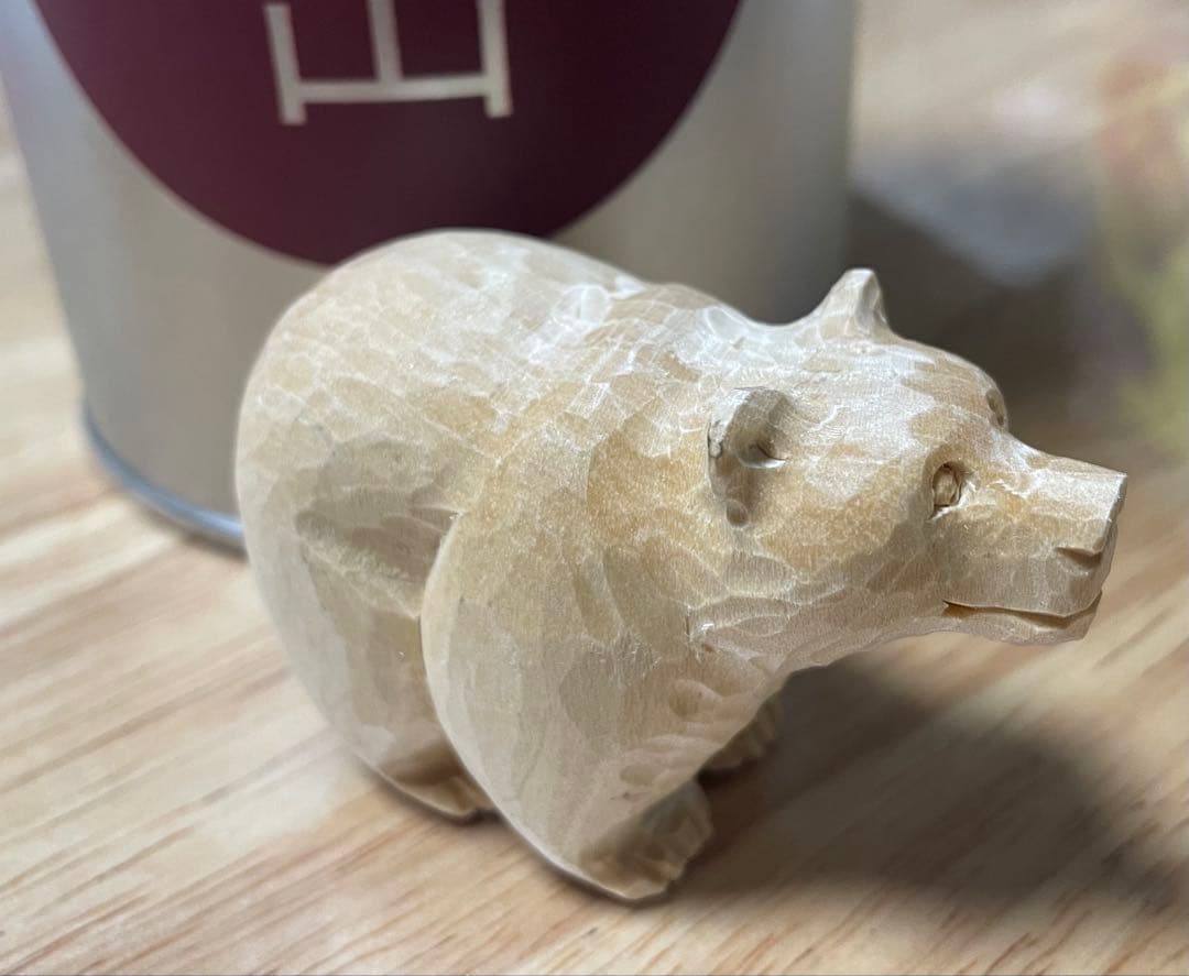 2026無印MUJI 福缶 北海道 栗田民芸店 木彫りの熊 ナチュラル ベージュ