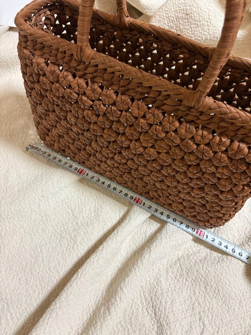 最終のお値下げ！カゴアミドリ購入 国産山葡萄かごバッグ 六角花結び