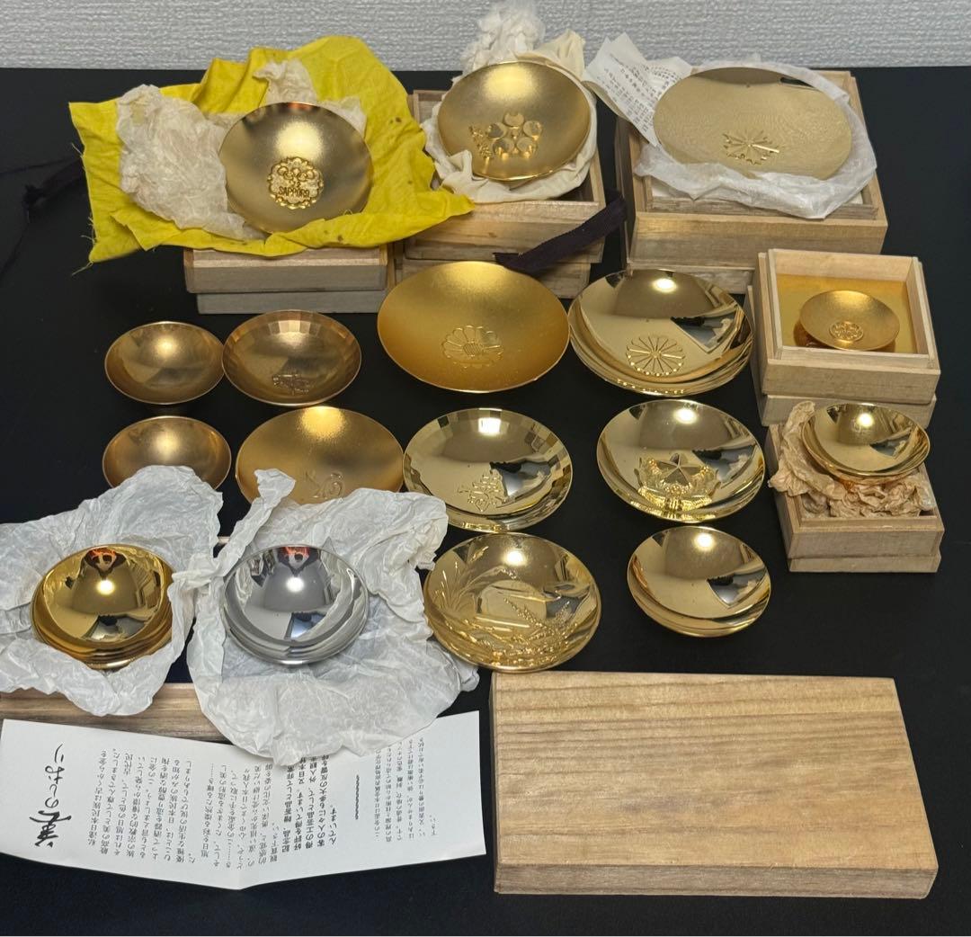 24KGP 金杯 金盃 酒器 他 金メッキ 17点セット 重量約1.16kg - メルカリ