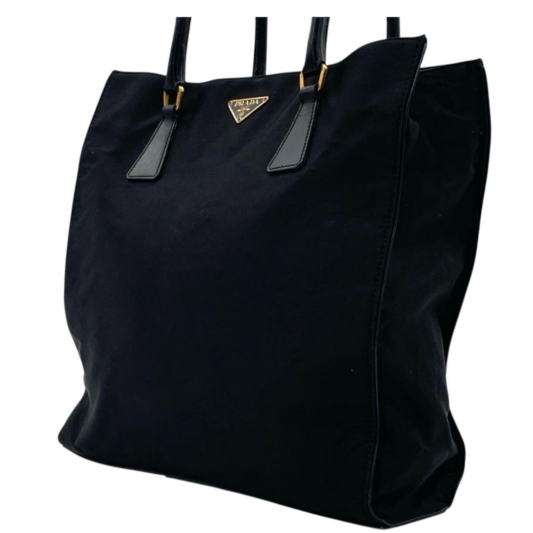 【美品】PRADA トートバッグ ハンドバック　A4サイズ可能 三角ロゴ PRADA（プラダ） 極 美品 希少品 三角ロゴ 金具 テスート ナイロン