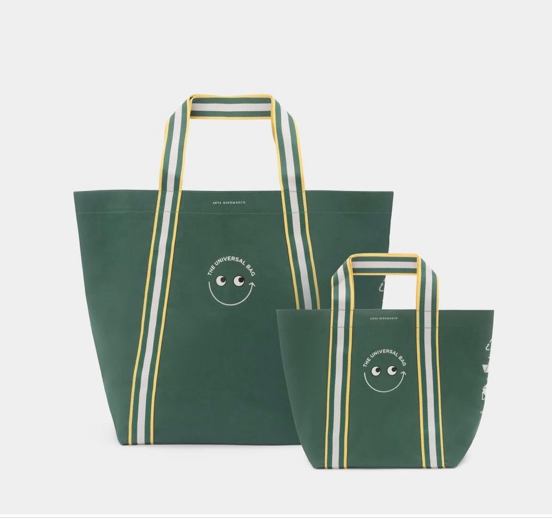 アニヤ・ハインドマーチ×ナショナル麻布　 ユニバーサルバッグ　2点セット アニヤ・ハインドマーチ】2個セットで5000円台！大人気エコバッグの