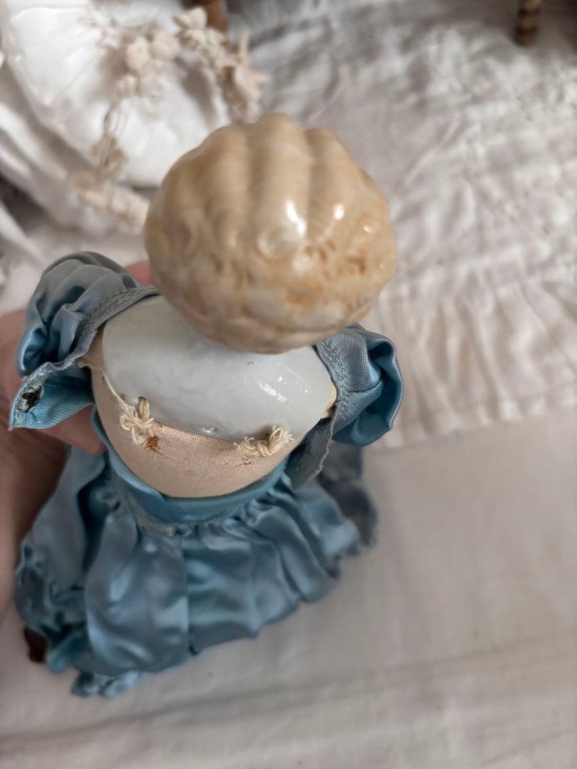 最終 1800's 刻印 チャイナヘッドドール ブロンド ドイツ ビスクドール