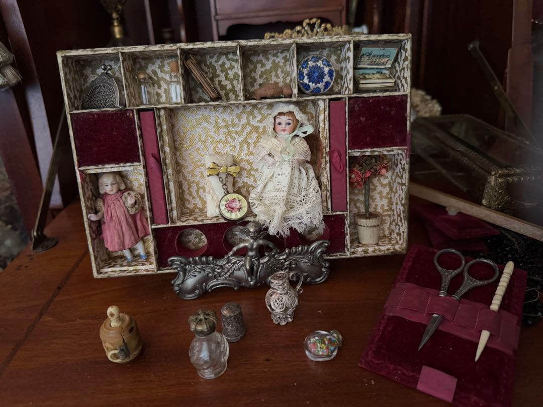 フランスアンティークメルスリー、ボックスのみドールプレゼンテーション フランス アンティーク ドールプレゼンテーションボックス | le