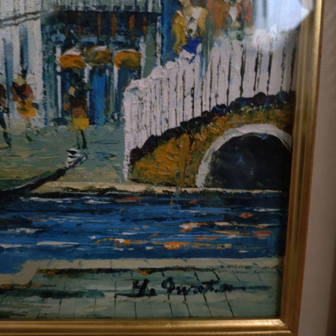 風景 油絵 作家サイン入り イタリア ベネチア ベニス とても素敵です