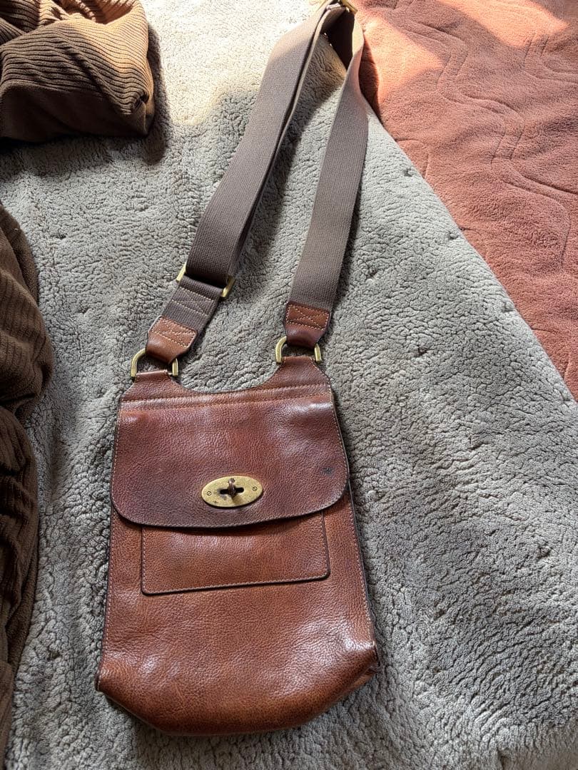 【希少✨】マルベリー アントニー フラップ ショルダーバッグ ターンロック 茶 希少✨】マルベリー アントニー フラップ ショルダーバッグ ターン