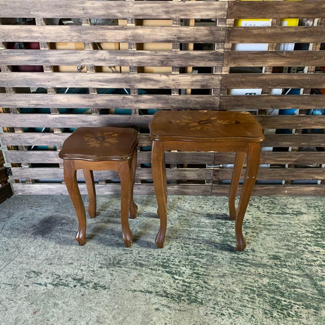 H886 レトロ家具 木製ネストテーブル 2点セット サイドテーブル 飾り棚 楽天市場】ネストテーブル RattanMix／NA 円形 ナチュラル 北欧 オーク