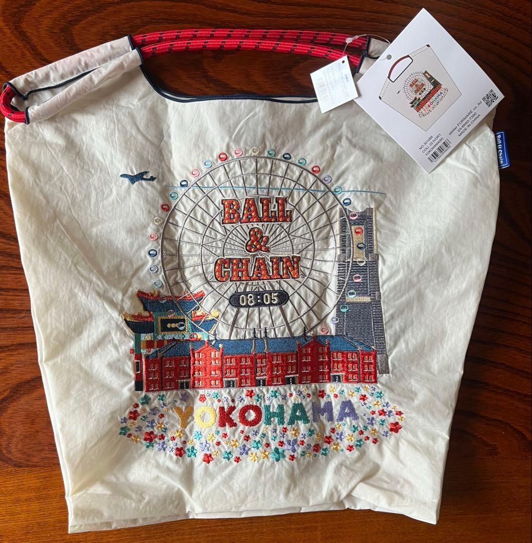 ボールアンドチェーン エコバッグ 横浜赤レンガ倉庫限定 M アイボリー
