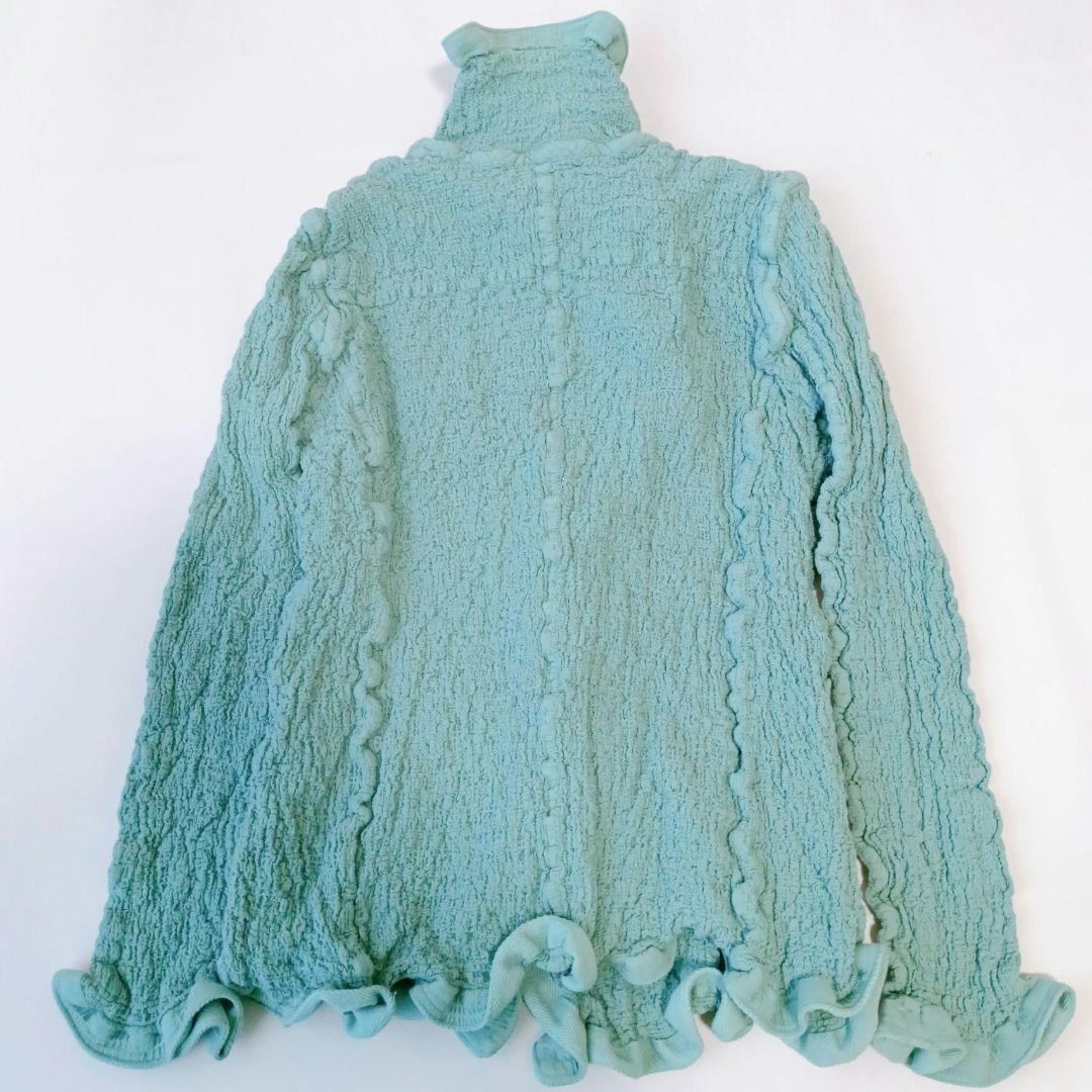 ミー イッセイミヤケ】プリーツ カーディガン フリル シワ加工 ロゴ