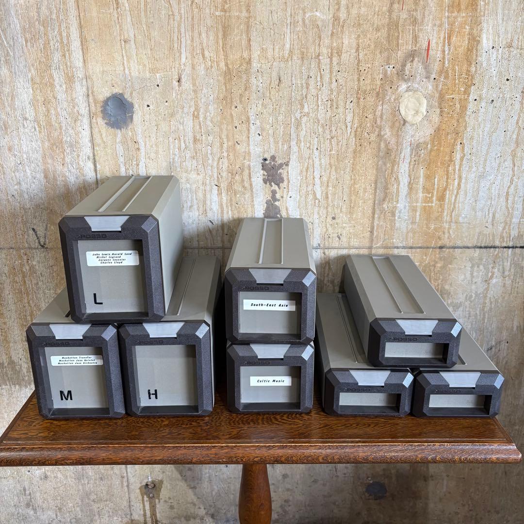 POSSO フランス製　オーディオライブラリー　CD カセット　収納ケースセット POSSO フランス製 オーディオライブラリー CD カセット 収納ケース