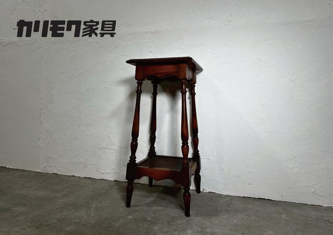 『karimoku』カリモク サイドテーブル 花台 飾台 電話台 RWcen30 karimoku 60 年代 電話台 サイドテーブル 当時物 オールドカリモク