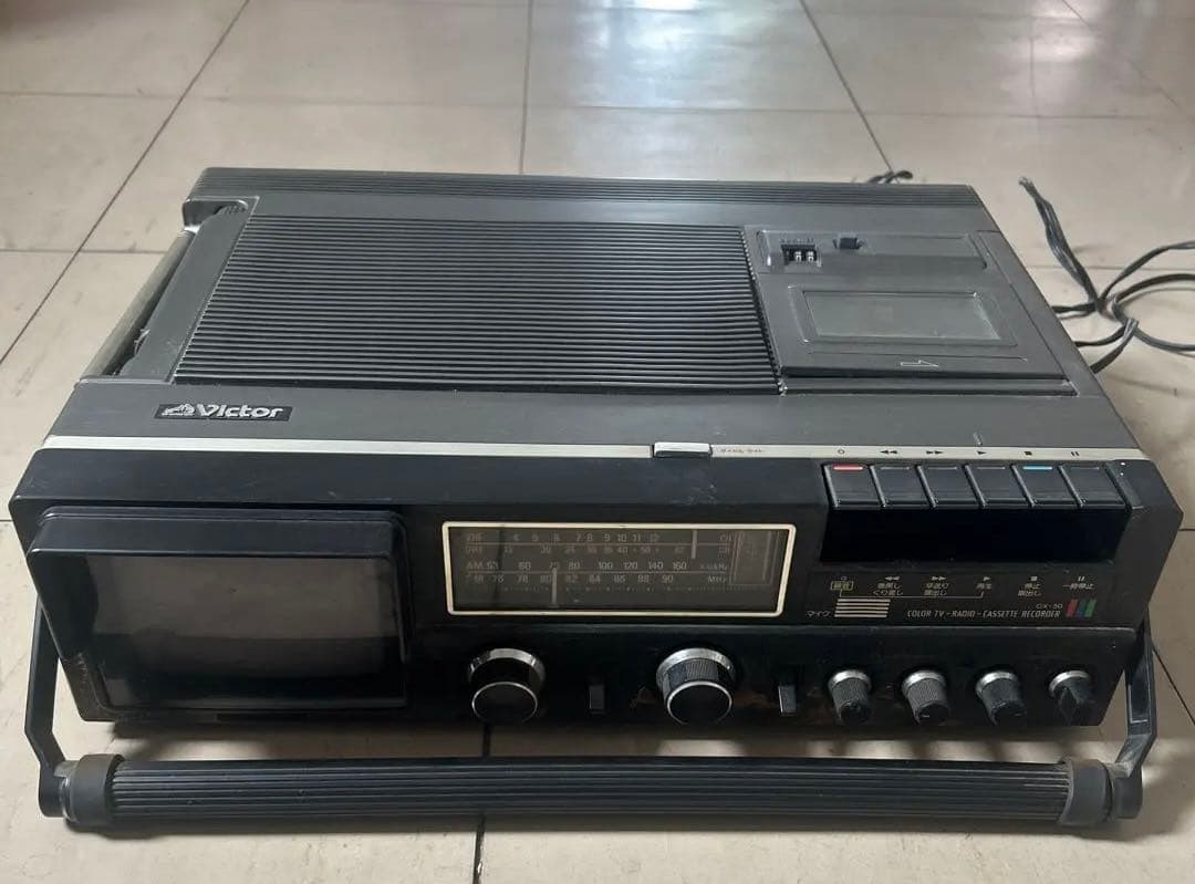 Victor ビクター カラーテレビ付きラジカセ ジャンク 昭和レトロ