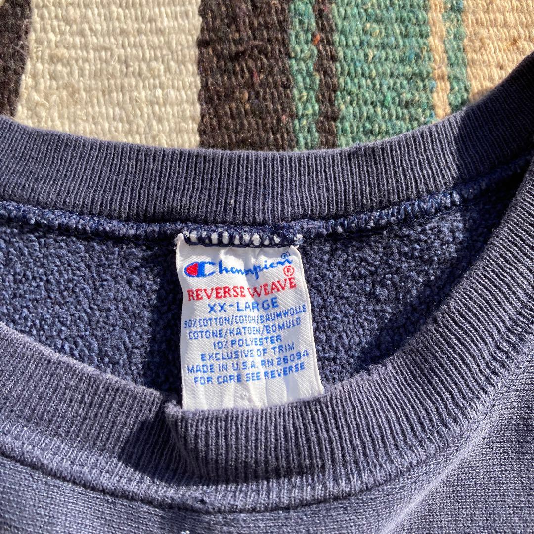 チャンピオン リバースウィーブ 90sアメリカ製 iowa カプセル ネイビー
