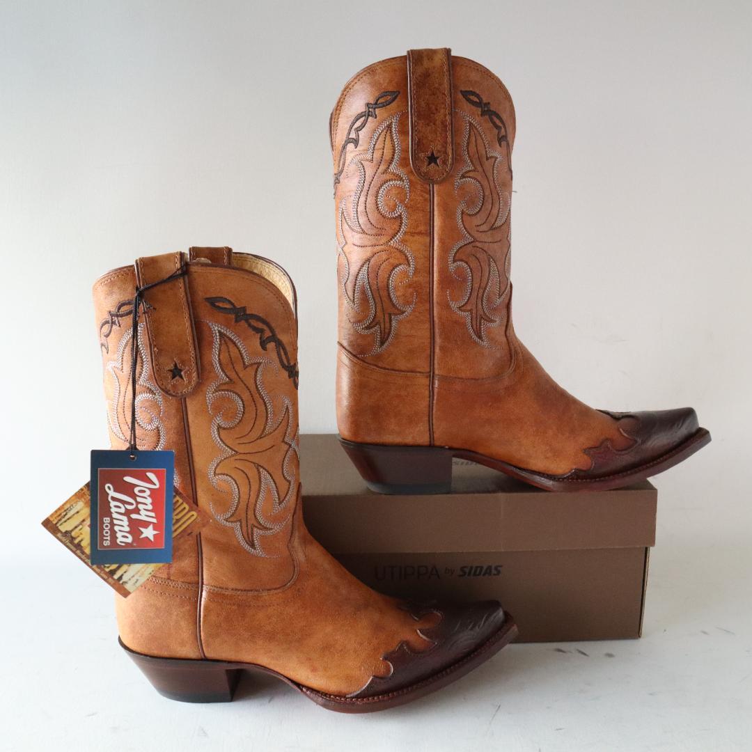 新品タグ付トニーラマVF6003本革ウエスタンブーツ 7.5B 24.5cm相当