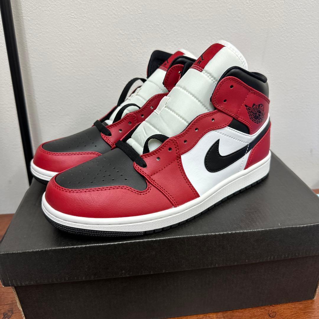 ★極美品★NIKE AIR JORDAN1 MID シカゴ 28cm♪ 楽天市場】NIKE AIR JORDAN 1 MID CHICAGO BLACK TOE black/blk-gym