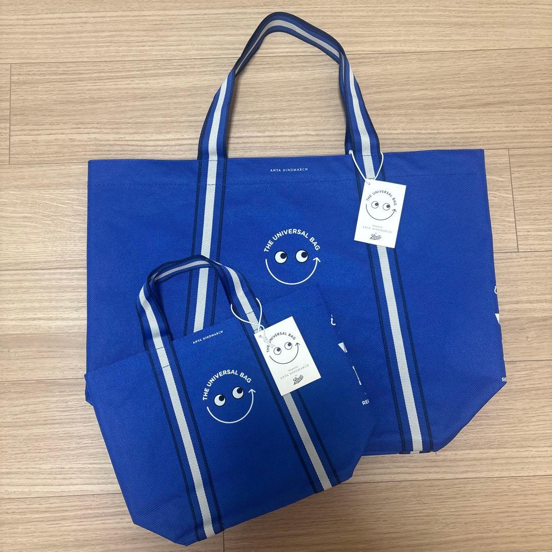 ぺ*︎様 アニヤハインドマーチ　エコバッグ　ユニバーサルバッグ　大小2点セット 完売必至】アニヤ・ハインドマーチの大人気「The Universal Bag」に