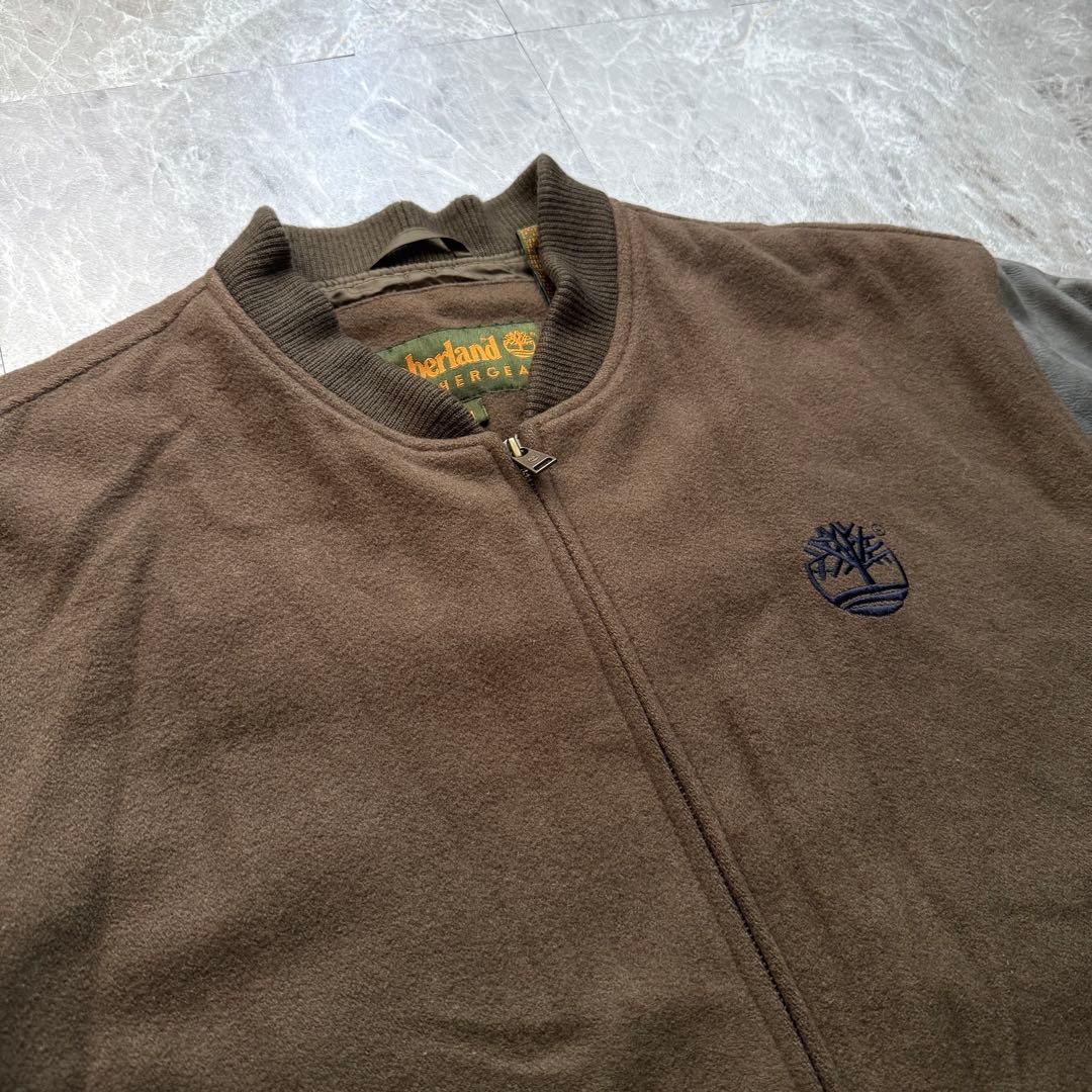 Timberland スタジャン レザー 本革 ワッペンロゴ 中綿入り 90s - メルカリ