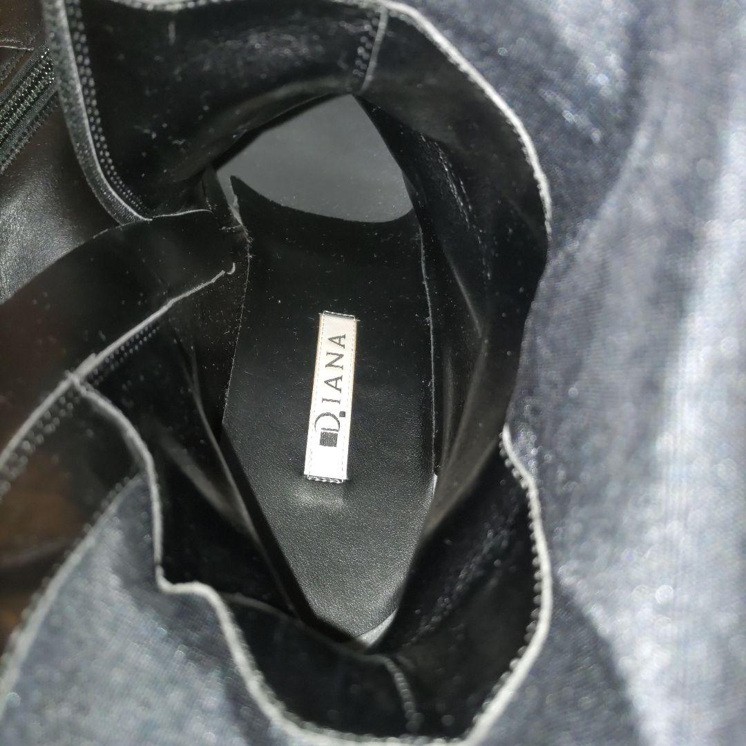 銀座ダイアナ 本革 ロングブーツ UL 人気完売モデル 黒 24.5 美脚