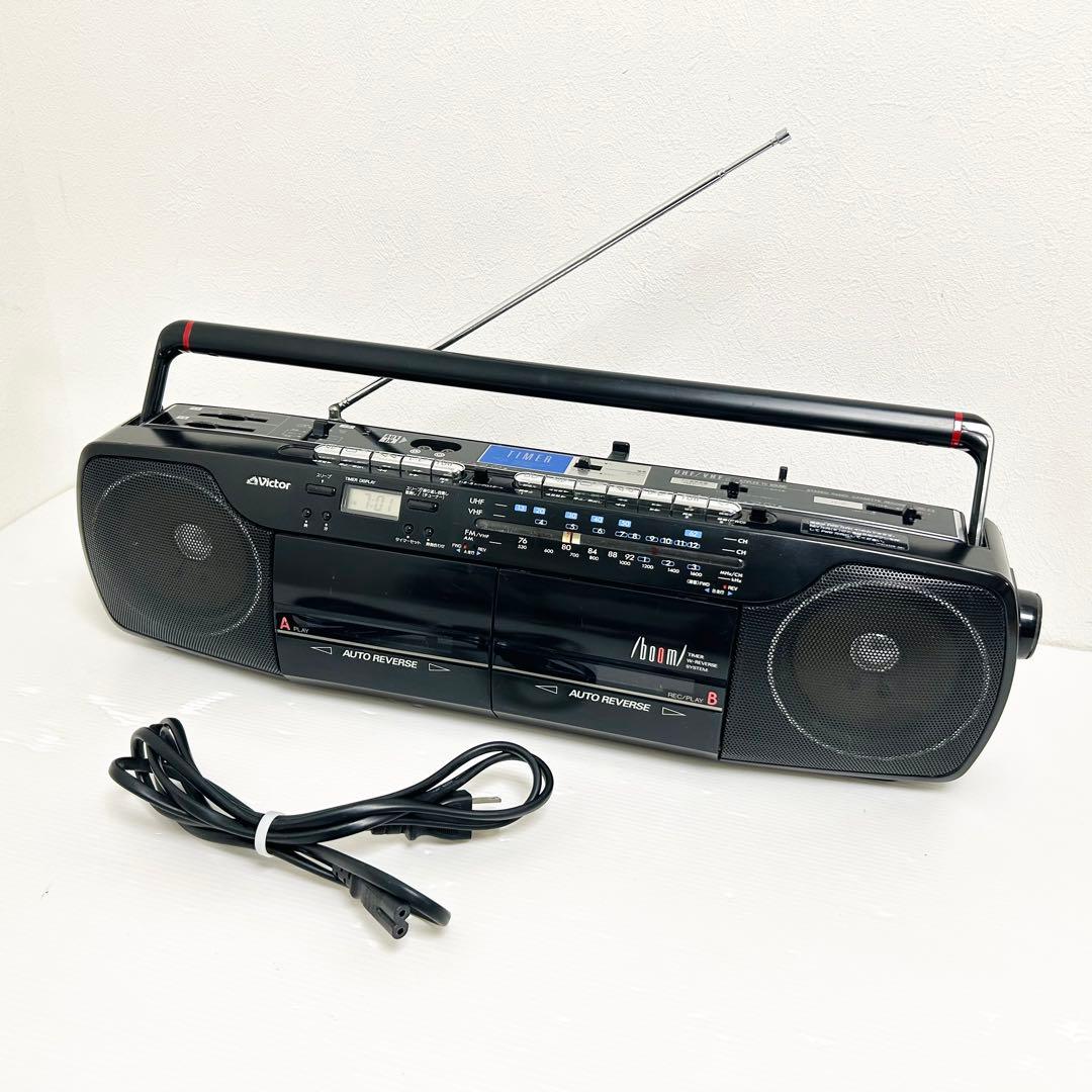 Victor ステレオラジカセ カセットプレーヤー RC-F3 ブラック Victor - Victor ステレオラジカセ カセットプレーヤー RC-F3 ブラック