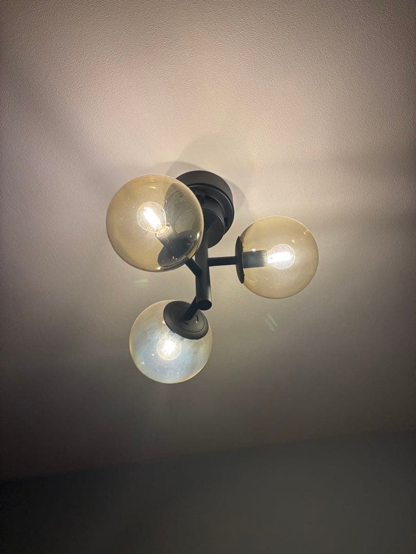 【unico】ブラック 3灯 シーリングライト ガラスシェード 3灯シーリングライト ガラス 照明器具 Olin/ブラック｜デザイン照明のCROIX