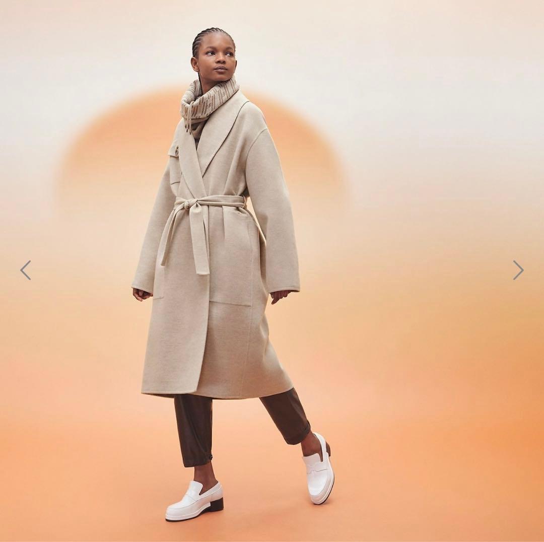 新品 エルメス ダブルフェイスベビーカシミヤ コート34 - メルカリ