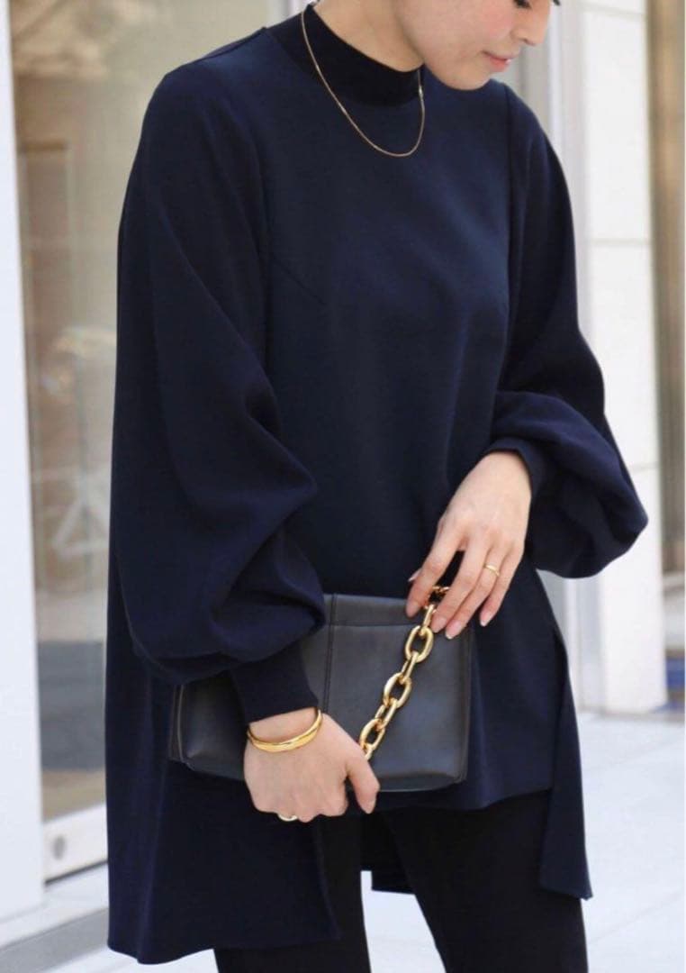 ENFOLD エンフォルド DOUBLECLOTH リブブラウス ENFOLD DOUBLECLOTH